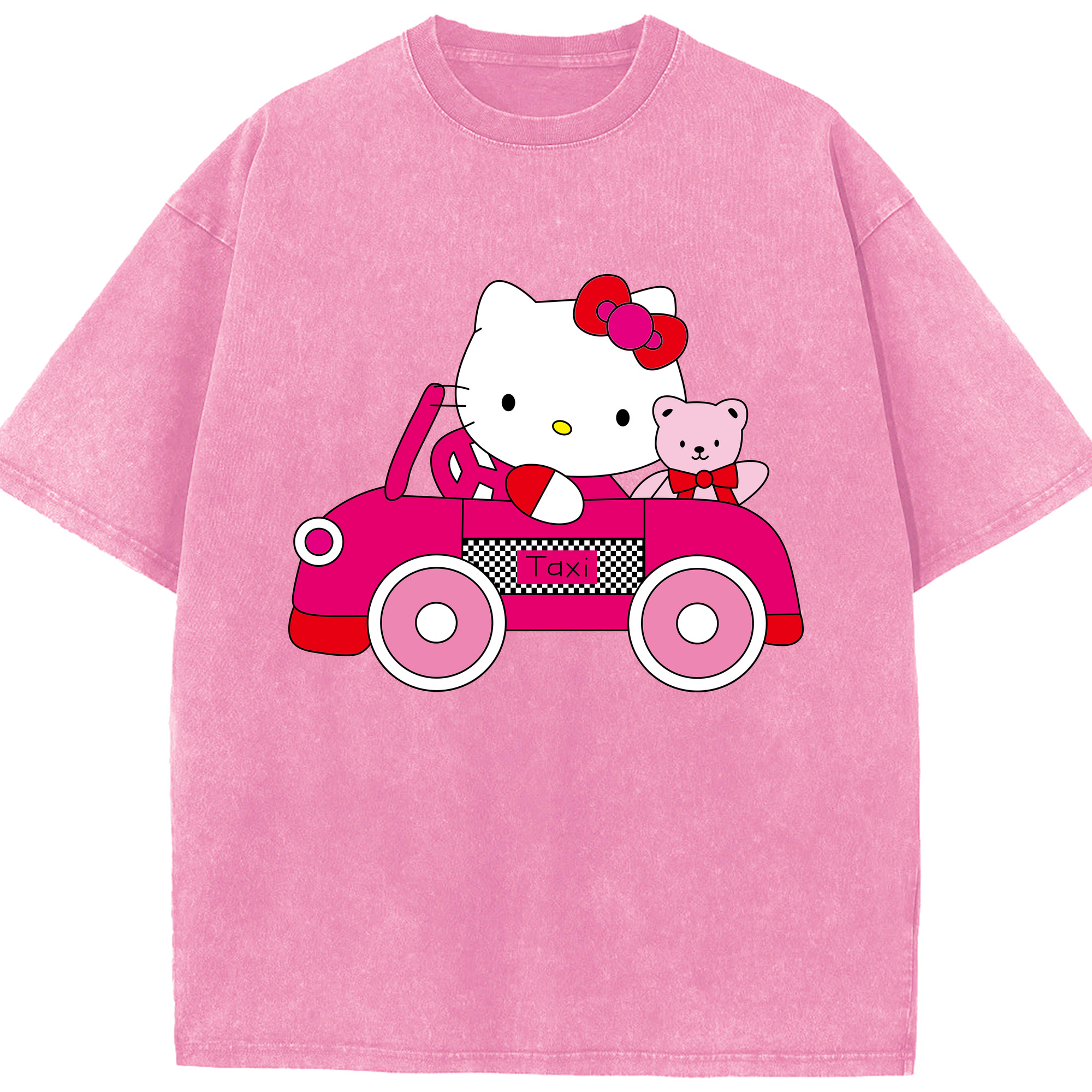 （画像用） Hello Kitty ハローキティ 綿100% ヴィンテージ風 半袖Tシャツ（フロントプリント）